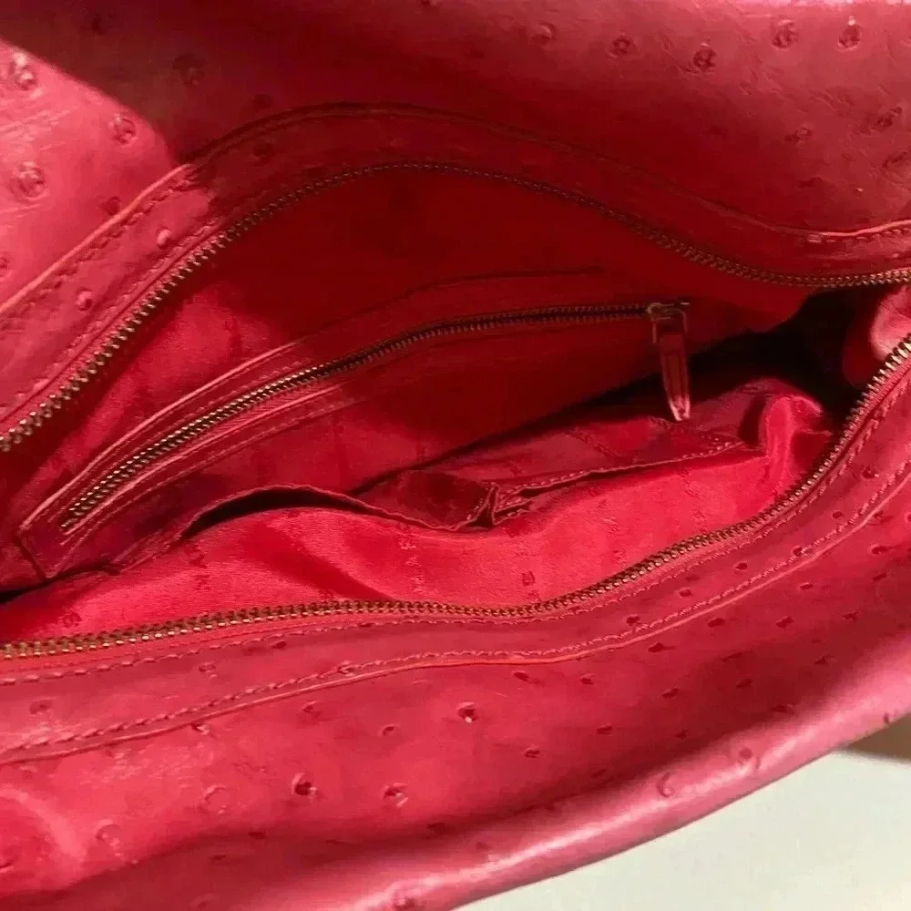 Marc by Marc Jacobs coral embossed leather satchel handbag